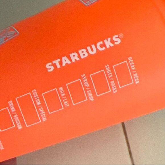 2 - Starbucks Reusable Grande 16 oz Hot Cold Cup Cups Bright Orange Baby Blue - Picture 3 of 13